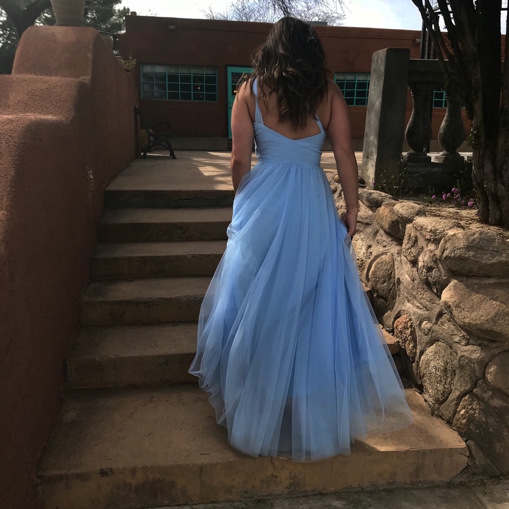 Sky-blue Chiffon Gown - Picture 3 of 3